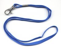 ID Lanyard, 8 mm, blue, with carabiner